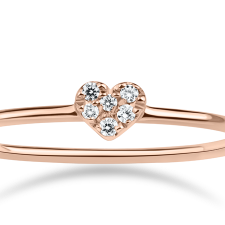 Anello con cuore pavé